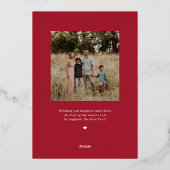 ツリー ギャラリー リアル フォイル ホリデー フォト カード (裏面)