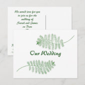 ツリー・グリーン・ファーンズ 結婚式招待状 ポストカード (正面/裏面)