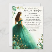 ツリー ゴールド ミント グラム エメラルド グリーン 15歳の誕生日 招待状 (正面)