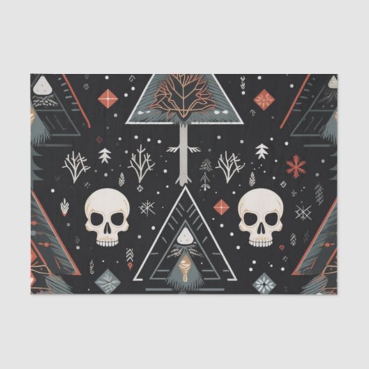 ツリー&スカルギフトティッシュ 薄葉紙 (正面)