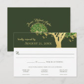 ツリー スター オブ デイビッド バー ミッツヴァー 出席案内 返信カード 招待状 (正面/裏面)