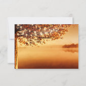 ツリー ストリング ライト 秋 ウェディング RSVP カード (裏面)