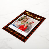 ツリー＆スレイのクリスマス写真 ゴールド 箔シーズンカード (回転した状態)