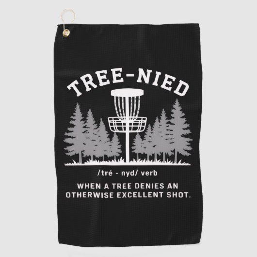 ツリー・ニード ディスクゴルフ おもしろい 馬鹿なTree-nied ゴルフタオル (正面)