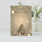 ツリー、プレゼント松のコーン星クリスマス 招待状 (スタンド正面)