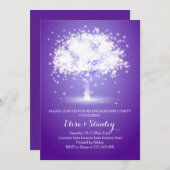 ツリー&ライトパープル結婚ズ婚約パーティ 招待状 (正面/裏面)