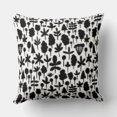 ツリー&リーフシェイプパターン 051017 - ブラック クッション (裏面)