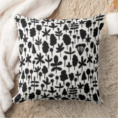 ツリー&リーフシェイプパターン 051017 - ブラック クッション (ブランケット)