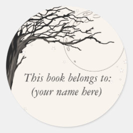 ツリー、古い新聞品質 ラウンドシール