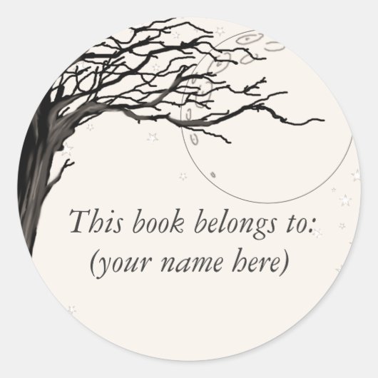 ツリー、古い新聞品質 ラウンドシール (正面)