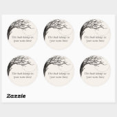 ツリー、古い新聞品質 ラウンドシール (シート)