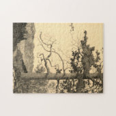 ツリー、水路、山の自然シーンパズル ジグソーパズル (横)