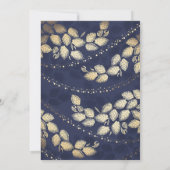 ツリー·葉·ストリング·ライト·ネービー·リハーサル·ディナー 招待状 (裏面)