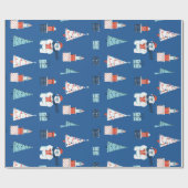 ツリー&雪だるまラッピング紙 ラッピングペーパー (フラット)