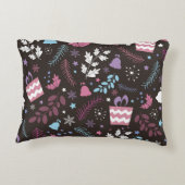 ツリー、雪、ギフトとクリスマスシームレスなパターン アクセントクッション (裏面)