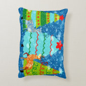 ツリー、鹿、雪とクリスマスデザイン アクセントクッション (裏面(縦))