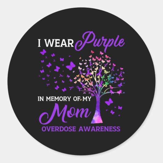 ツリーI衣服パープルメモリの母の過剰摂取アワレ ラウンドシール (正面)