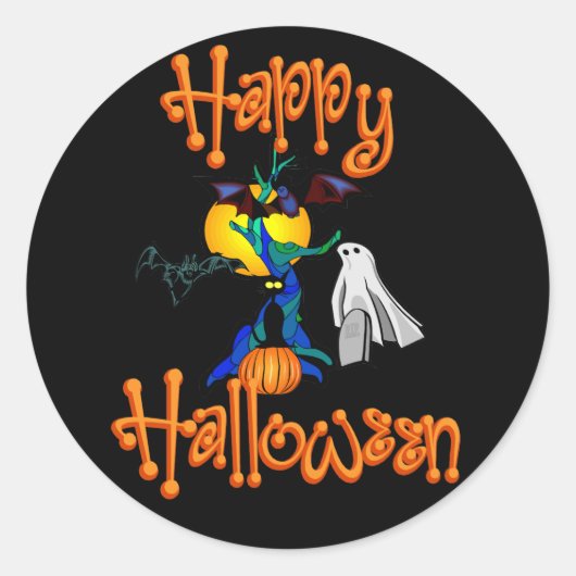 ツリ幽霊のよく出るステッカー ラウンドシール (正面)