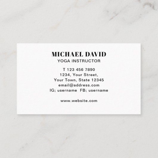 ツリ素朴ヨガインストラクター名刺 名刺 (裏面)