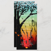 ツリ素朴ーサンセットライト結婚式 プログラムテンプレート プログラム (正面/裏面)