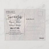 ツリ素朴ーハート写真の保存日付 ポストカード (裏面)