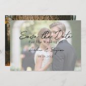 ツリ素朴ーハート写真Date Cardを保存 招待状 (正面/裏面)