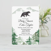 ツリ素朴ーベア赤ちゃんシャワー招待状 招待状 (スタンド正面)