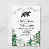 ツリ素朴ーベア赤ちゃんシャワー招待状 招待状 (正面)