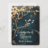 ツリ素朴ーライトスターリーナイト婚約シャワー 招待状 (正面)