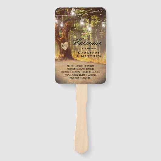 ツリ素朴ーレイクトゥインクルライト結婚式 プログラム ハンドファン (正面)