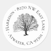 ツリ素朴ー丸差出人住所ラベル ラウンドシール (正面)