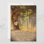 ツリ素朴ー湖結婚の 招待状 (正面)