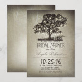 ツリ素朴ー&ストリングライトブライダルシャワー 招待状 (正面/裏面)