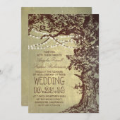 ツリ素朴ー&ストリングライト結婚式招待状 招待状 (正面/裏面)