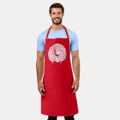 ツルとカメ エプロン (着用した状態)