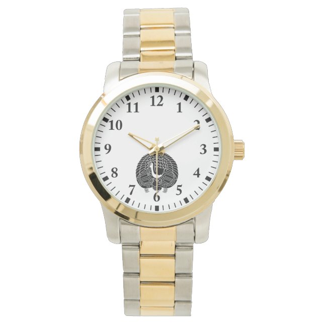 ツルとカメ 腕時計 (正面)