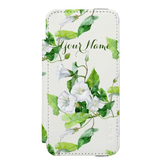 ツルニチニチソウの白い花 INCIPIO iPhoneウォレットケース (フォリオ 正面)