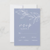 ツルニチニチソウの花の結婚式RSVPカード 出欠カード (正面)