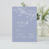ツルニチニチソウの花の結婚式RSVPカード 出欠カード (スタンド正面)