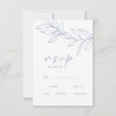 ツルニチニチソウの花の結婚式RSVPカード 出欠カード (正面)