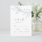 ツルニチニチソウの花の結婚式RSVPカード 出欠カード (スタンド正面)