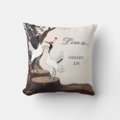 ツル日本のの愛結婚鳥枕 クッション (正面)