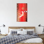 ツル日本のンサン日本桜レッド絵画ズ キャンバスプリント (インサイチュ (寝室))