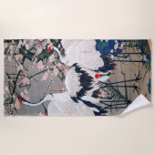 ツル鳥 ビーチタオル (正面)