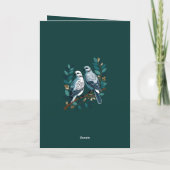 ツル2羽の切り抜きステンシルスタイル2 シーズンカード (裏面)