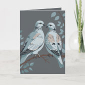 ツル2羽の切り抜きステンシルスタイル カード (正面)