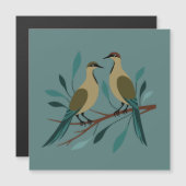 ツル2羽の切り抜きステンシル レトロスタイル3 (正面/裏面)