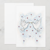 ツル2羽 招待状 (正面/裏面)