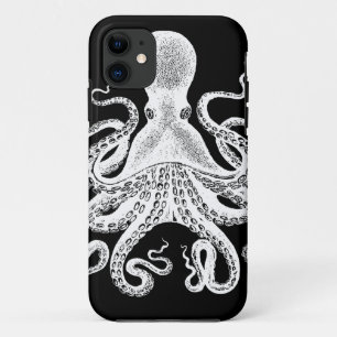 ツル·クラーケン·タコス-ビクトリアンイメージオンブラック iPhone 11 ケース