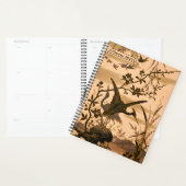 ツル、ヴィンテージ日本のアート、鳥の花が咲く木 プランナー手帳 (ディスプレー)